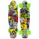 Skateboard Onlitop R2206, 56x15 cm, Pu, Abec 7 wheels, aluminum frame, graffiti color