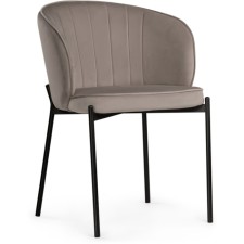 Stool on a metal frame Nile metal/velor, black/smoky 58x54x80 cm