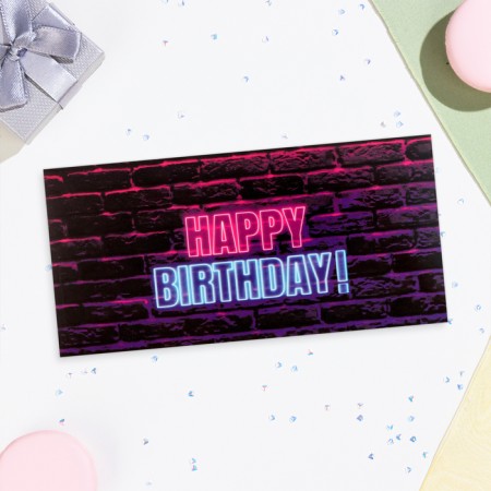 Money envelope "Happy Birthday!" Neon, 16x8 cm