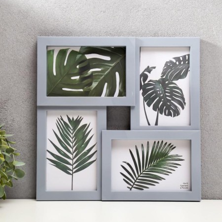 Photo frame-collage "lovely" in 4 photos, silver (plastic screen)