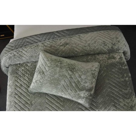A set with a blanket "Fernand", size 240x260 cm, 50x70 cm - 2 pcs, emerald color-4