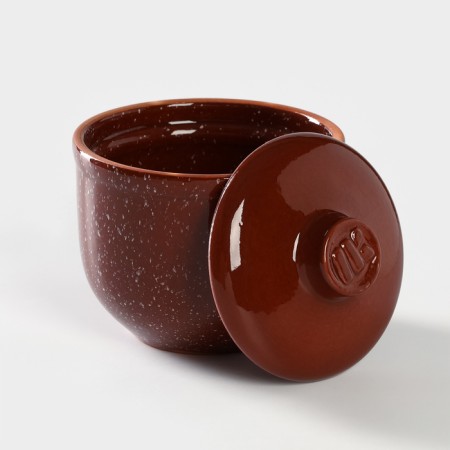 Branding pot "Marble", 0.7 liters, brown color-1