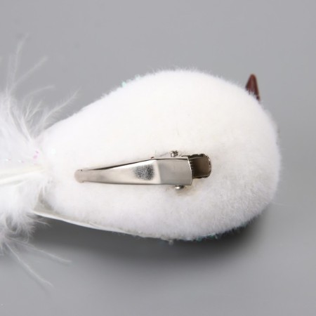 Fluffs on the clothespin set 2 pcs "Doves with sparkles and a long tail" White 5x6x15 cm-5