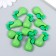 Decor for creativity plastic "Green pear with leaves" set 10 pcs 3x1.5 cm