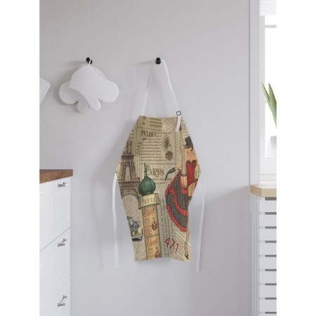 Apron of a kitchen with a photo print "Kabarea Paris", adjustable, size OS-1