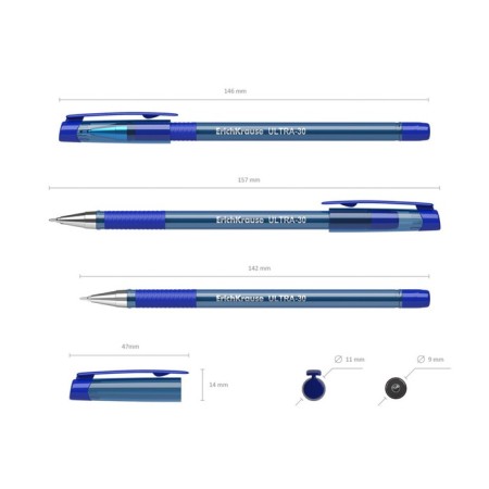 Ballic handle Erichkrause Ultra-30 Original, node 0.7 mm, blue ink, letter length 1000 meters-1