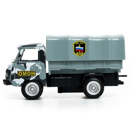 Metal machine "UAZ 452. OMON", inertia, 1:43-1