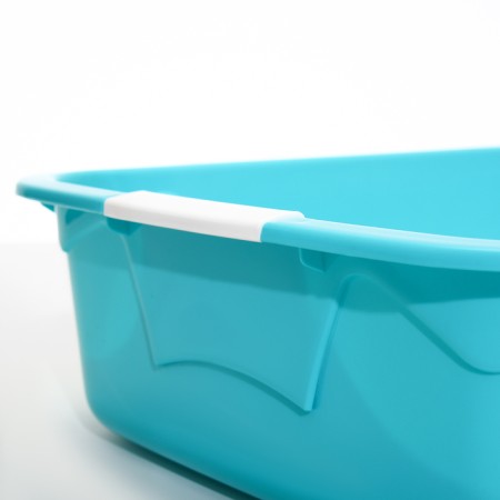 Toilet with side and net, 45x34x15 cm, gray/turquoise-4
