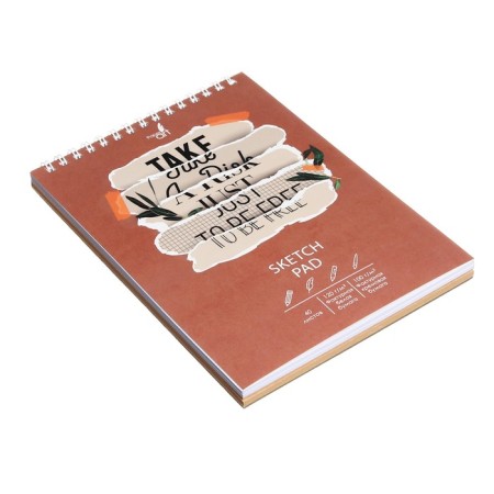 Sketchpad A5, 40 sheets on the crest, Be Free, 20 sheets -120 g/m2, 20 sheets -a whirling unit 100 g/m2, the craft cardboard cover, Soft -Touch lamination-1
