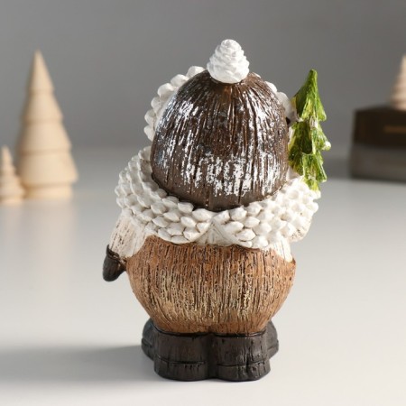 Souvenir Polystone "Santa Claus in a hat-gap, with a Christmas tree" 9x7x15 cm-2