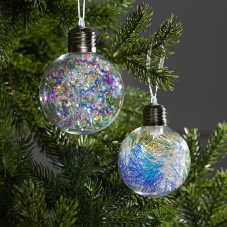 A set of Christmas tree balls "Brilliant" 2 pcs., Batteries, 1 LED, glow RGB-1