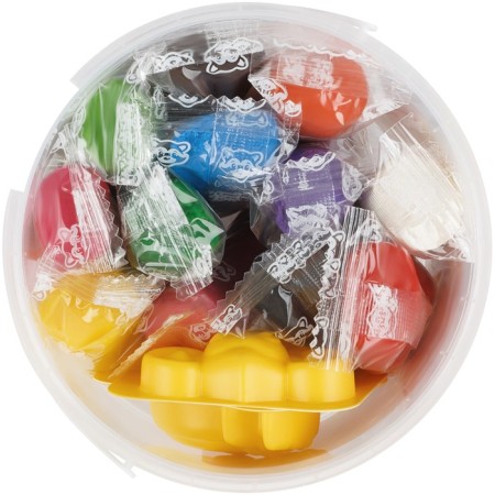 Modeling dough 12 colors of 30 g of multi-bullets "Cheburashka", plastic bucket + 2 molds, Korex-2