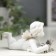Polystone souvenir "Snowthrough angel with a colored striped cat" 5x4.5x9.6 cm