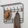 Wall hanger, with a shelf, 9 hooks, 2 tiers, 72.5 × 22 × 57.5 cm, color Copper Antik