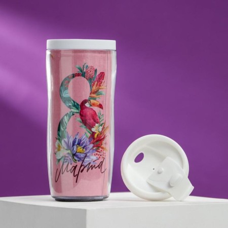 The thermostat with the insert “March 8. Flowers ", 350 ml, retains heat 2 hours-2