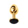 Anal plug Metal by Toyfa, golden, with a black crystal, 7.5 cm, d = 3 cm