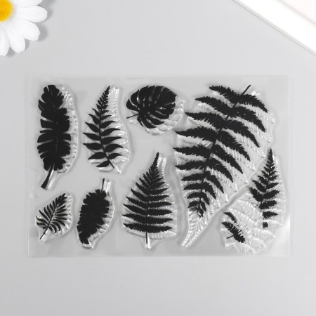 Stamp for creativity Silicon "Leaves of ferns and monsters" 16x11 cm
