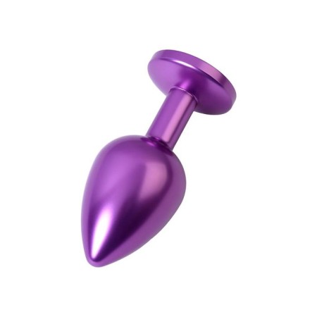 Anal plug with the Toyfa Metal rhinestone, purple, amethyst, 8.2 cm, d = 3.4 cm-2
