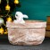Kashpo-Organizer "Rabbit in Lukoshka" beige, 14x17x20 cm
