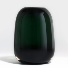 Josephine flower vase made of transparent green glass 17 x 13 x 13 cm
