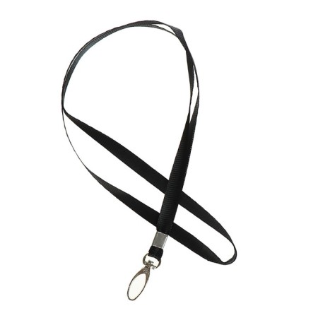Baiga tape, width - 9 mm, length - 80 cm, with a wide metal carbine, black-2