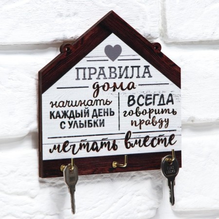The keywood is wall -mounted "Rules at home."-3