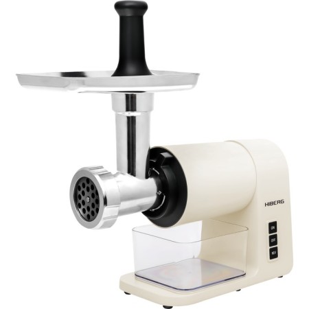 Siberian meat grinder Hiberg MG 990 Y, 2000 watts, 2 kg/min, reverse, 3 nozzles, beige