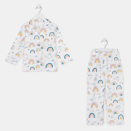 Pajama nursery (shirt, trousers) KAFTAN "Rainbow" p. 110-116, white-9
