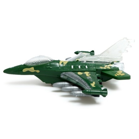 Aircraft "Fighter", on batteries, light, sound, green-1