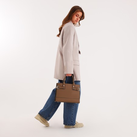 Bag Women's Tout, on a zipper, sandy color-6