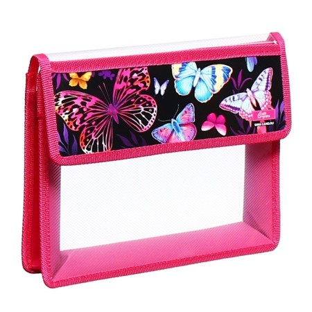 A5 notebook folder (230 x 190 x 50 mm), with Velcro valve, plastic/textiles, calligrata, "butterflies"-2