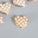 Decor for creativity plastic "Golden Heart in Pearls" set of 15 pcs 1.7x1.5 cm