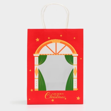 Gift package with the window "Theater" 19 x 26 x 13 cm, red-2