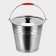 A bucket with a lid, 8 l, d = 28 cm, from stainless steel Aisi 201