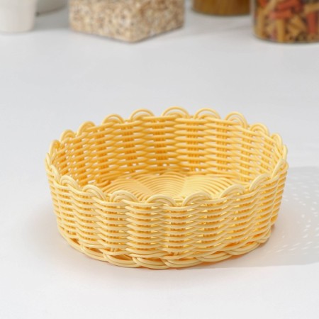 Basket for fruits and bread, 17 × 17 × 6.5 cm, milk color-1