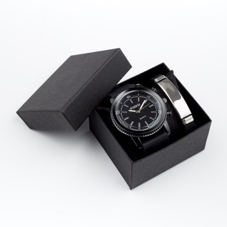 Male gift set "Maraton" 2 in 1: wristwing watches, bracelet