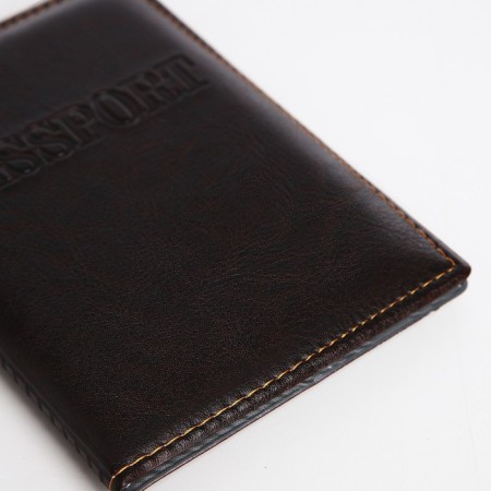Passport cover, stitched, brown color-3