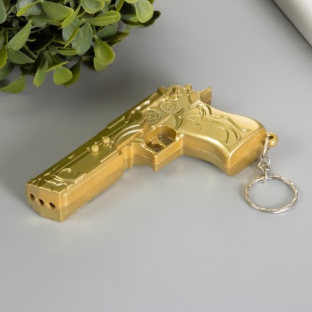 Laser pointer 4 modes flashes, ultraviolet, laser LR44X3 pcs "Pistol" Gold 5.2x9.7x1.5 cm 10473-2