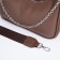 Baget bag with zipper, long belt, brown color