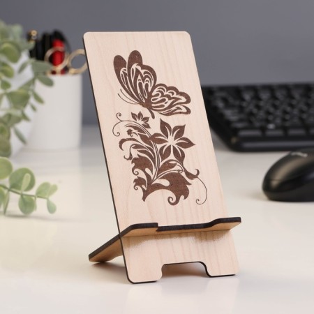 Stand for the phone "Butterfly with a flower", 7 × 8 × 15 cm