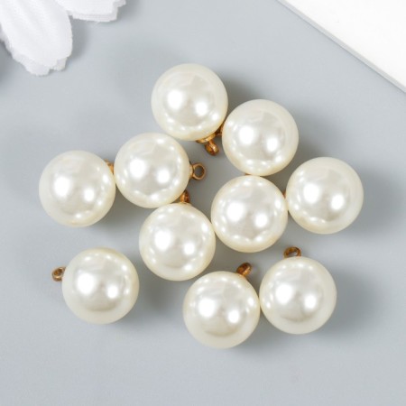 Decor for creativity plastic "Pearls with a loop" 1.2x1.2 cm set 10 pcs-2