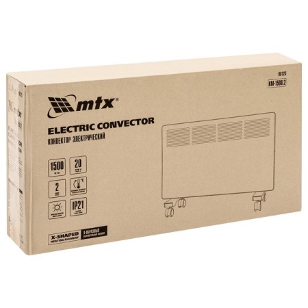 Convector MTX KM-1500.2, electric, 1500 watts, X-shaped heater, wheel, thermostat-7