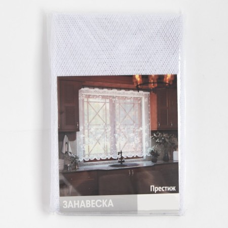 Tulle to the kitchen on a curtain tape 245x165 cm, the color is white, 100% polyester-4