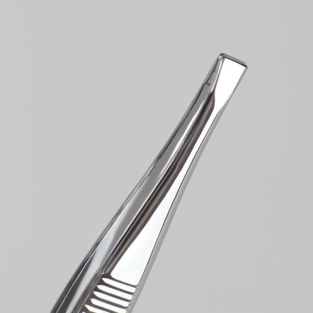 Pinzet straight/beveled, narrow, 9 cm, on the blister, silver color-1