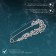 Pearl of Pearl Silling with rhinestones, 7.5cm, white color in silver