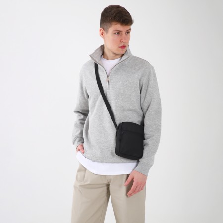 Men's bag over the shoulder, textura, textiles, black color-6