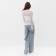 Longsliv Women's mesh mist, size 42, white color