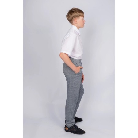 Pants for a boy, height 128 cm, print blue Christmas tree-19