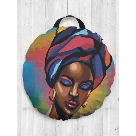 Pillow Sidushka "Colorious African", decorative, D = 52 cm