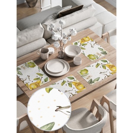 A set of napkins for setting the “Fragrant Pear” table, rectangular, rounded edges, size 30x46 cm, 4 pcs-1